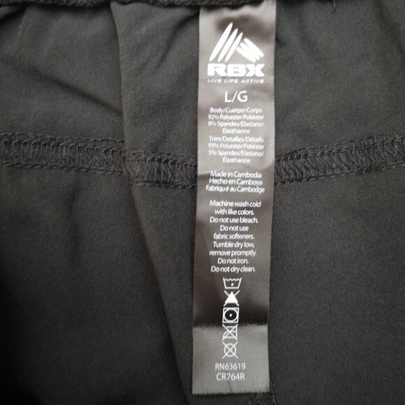 NWT Reebok Ladies Size Large Black Elastic & Tie Waist Active Capris - Picture 5 of 13